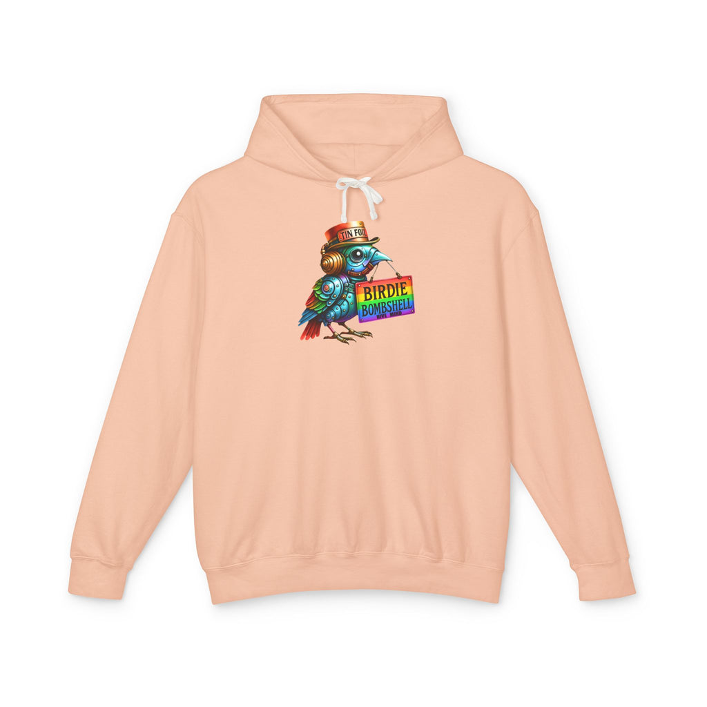 Birdie Barista Hoodie — Colorful Retro Coffee Bird Graphic Hoodie
