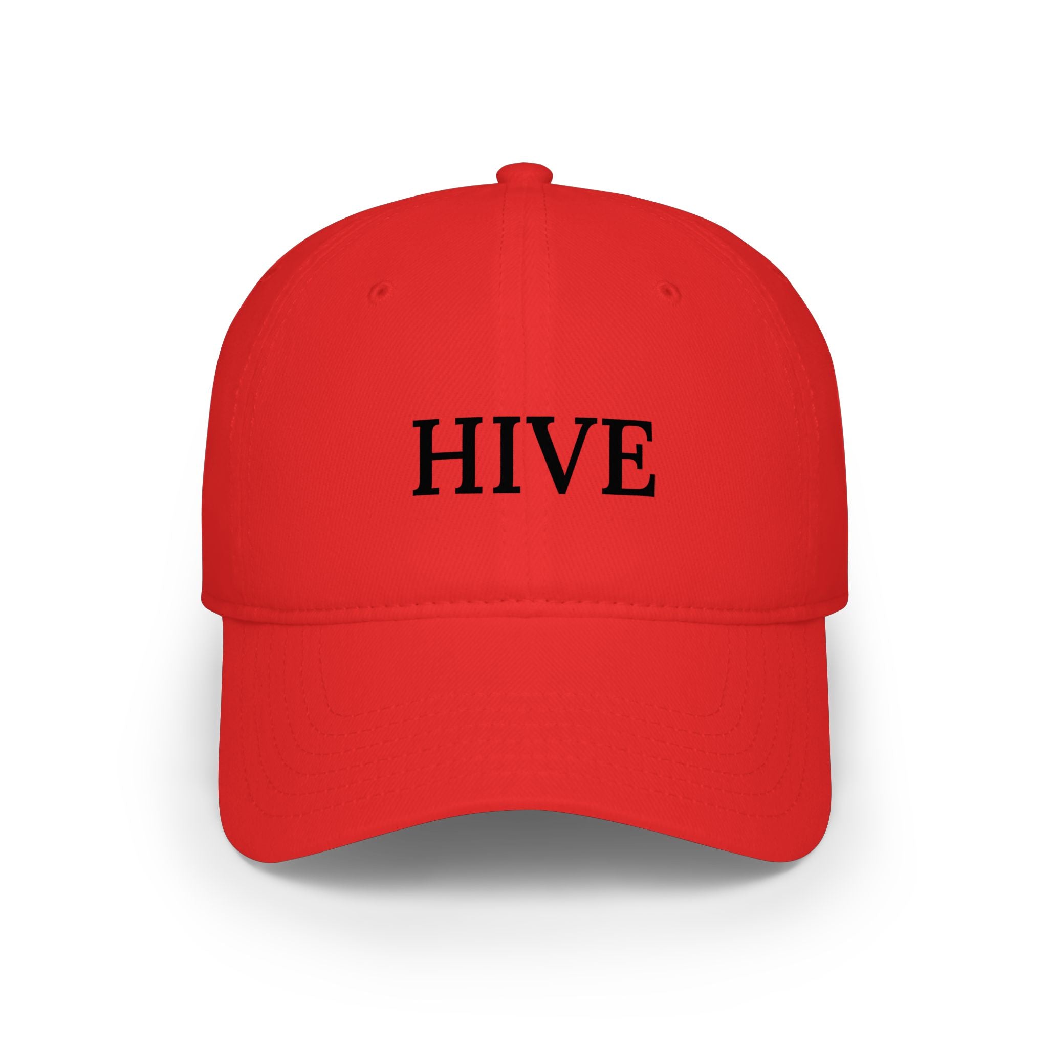 HIVE Embroidered Low-Profile Baseball Cap — Classic Red Hat
