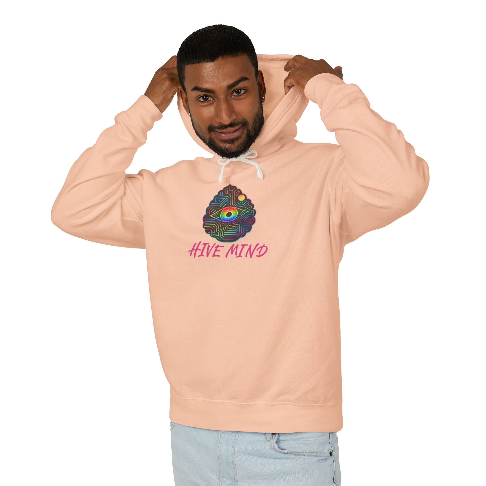 Hive Mind Hoodie — Colorful Bee Hive Graphic Lightweight Hoodie
