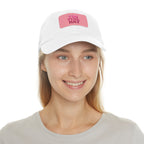 Dad Hat — Pink Leather Patch “TIN FOIL HAT” Embroidered Cap