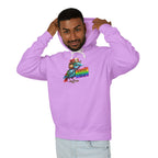 Birdie Barista Hoodie — Colorful Retro Coffee Bird Graphic Hoodie