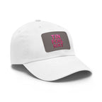 Dad Hat — Pink Leather Patch “TIN FOIL HAT” Embroidered Cap