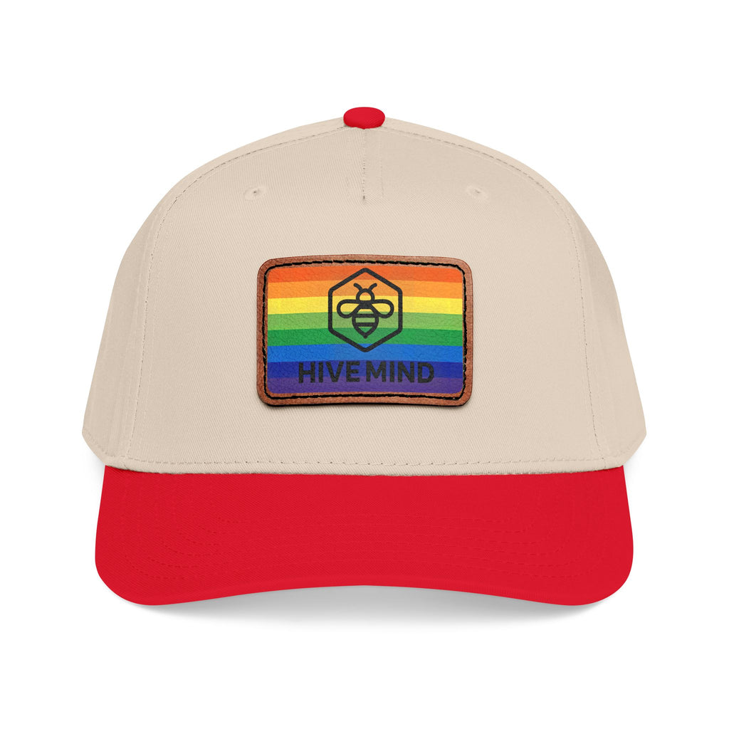 HAT — Rainbow Leather Patch Baseball Cap "HIVE MIND"