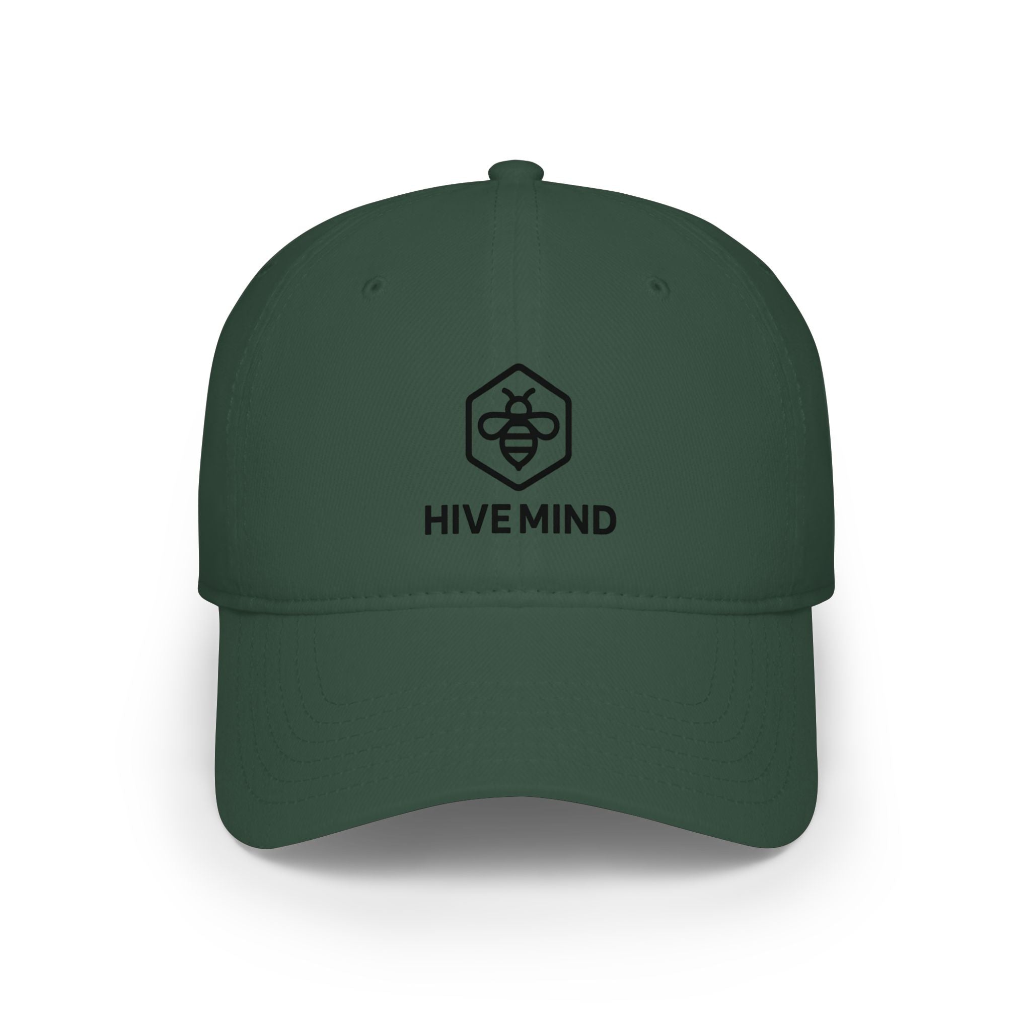 Hive Mind Embroidered Baseball Cap — Minimal Bee Logo Hat