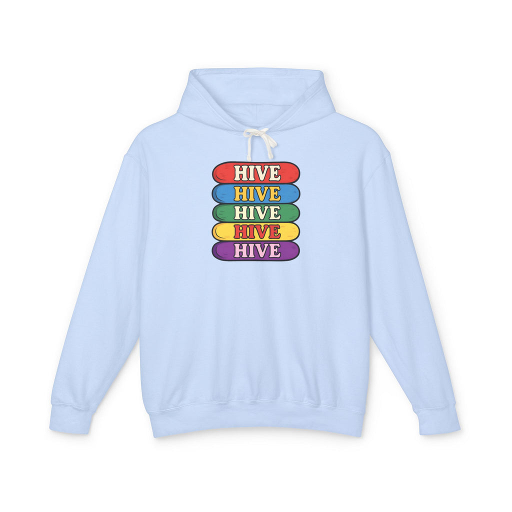 Hive Rainbow Hoodie — Retro Stacked Skateboard Graphic Hoodie