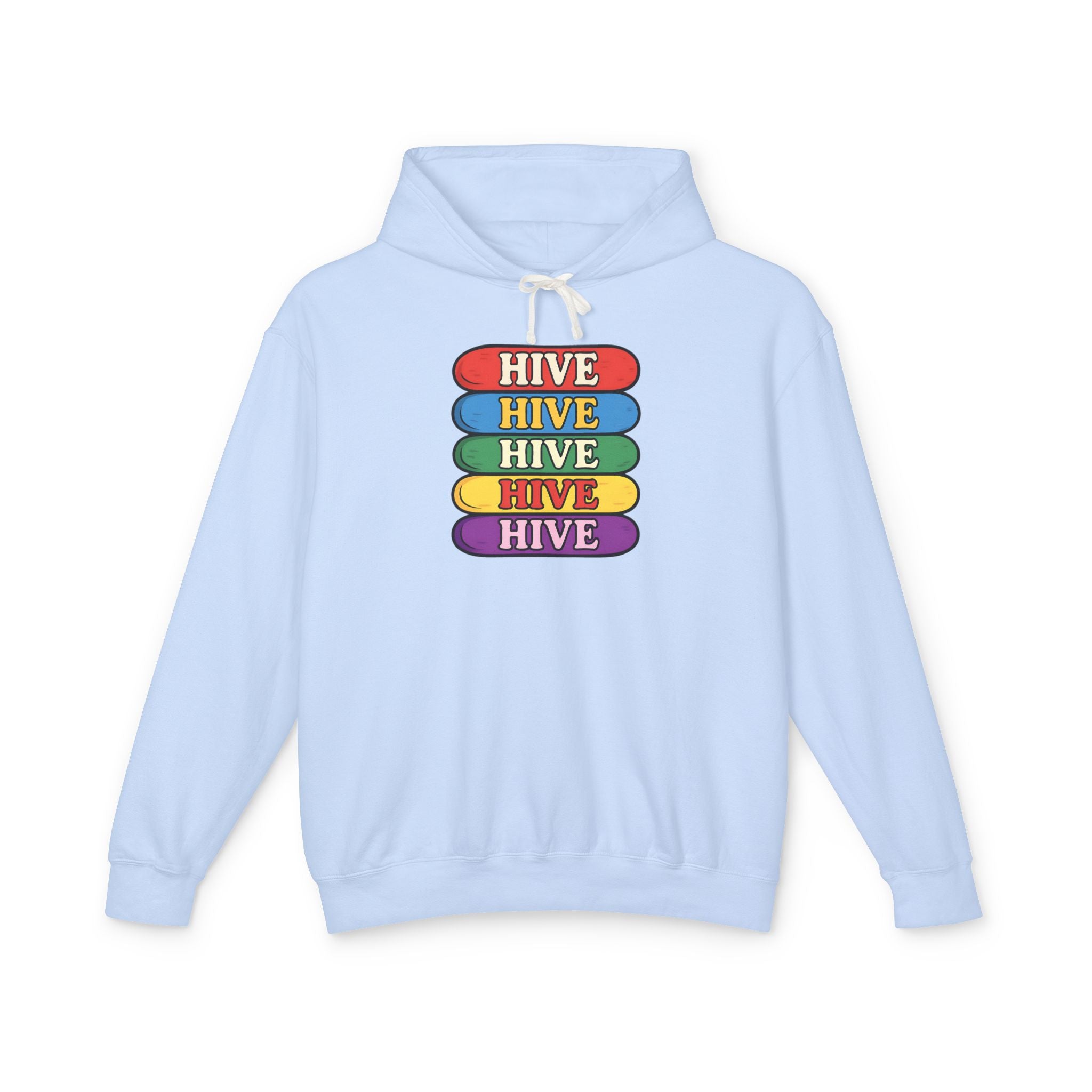 Hive Rainbow Hoodie — Retro Stacked Skateboard Graphic Hoodie