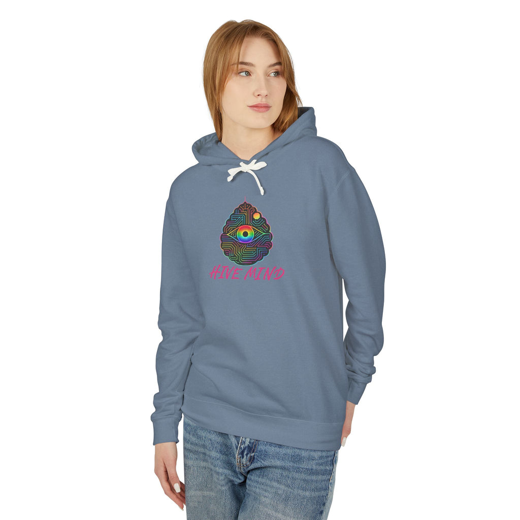 Hive Mind Hoodie — Colorful Bee Hive Graphic Lightweight Hoodie