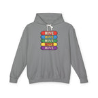 Hive Rainbow Hoodie — Retro Stacked Skateboard Graphic Hoodie
