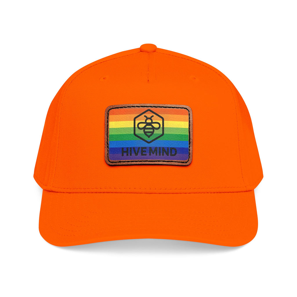 HAT — Rainbow Leather Patch Baseball Cap "HIVE MIND"