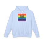 Hive Mind Rainbow Hoodie — LGBTQ+ Pride Bee Logo Lightweight Sweatshirt