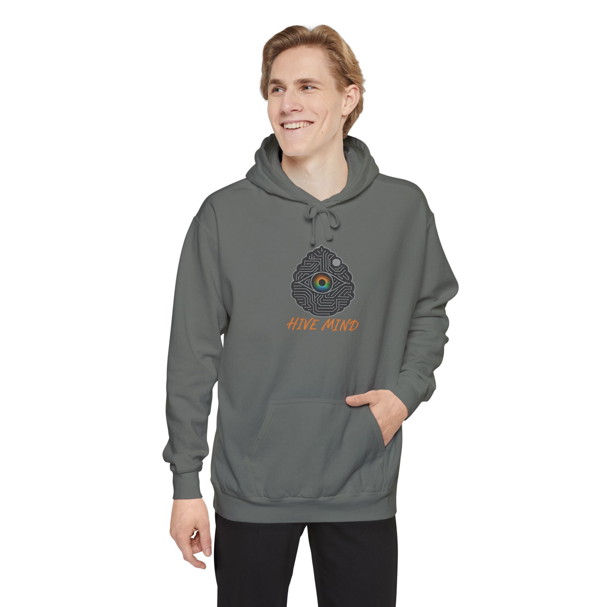 Hive Mind Hoodie — Minimal Bee Hive Graphic Pullover