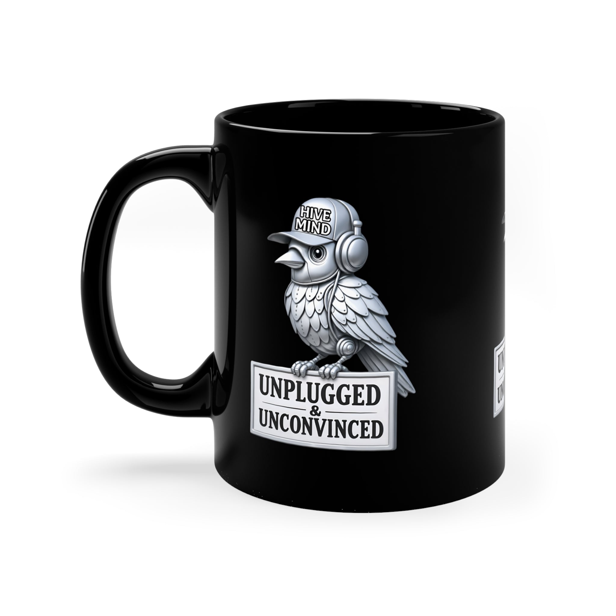 Unplugged & Unconvinced Coffee Mug — Black 11oz