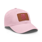 Dad Hat — Pink Leather Patch “TIN FOIL HAT” Embroidered Cap