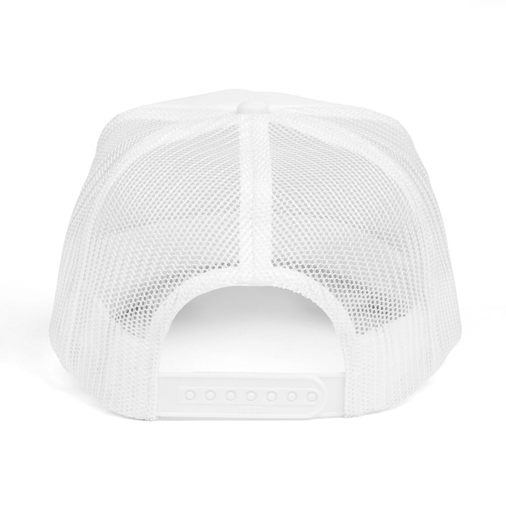 Foam Trucker Hat — "DESIGN HAS BEEN" Minimal Logo Mesh Cap