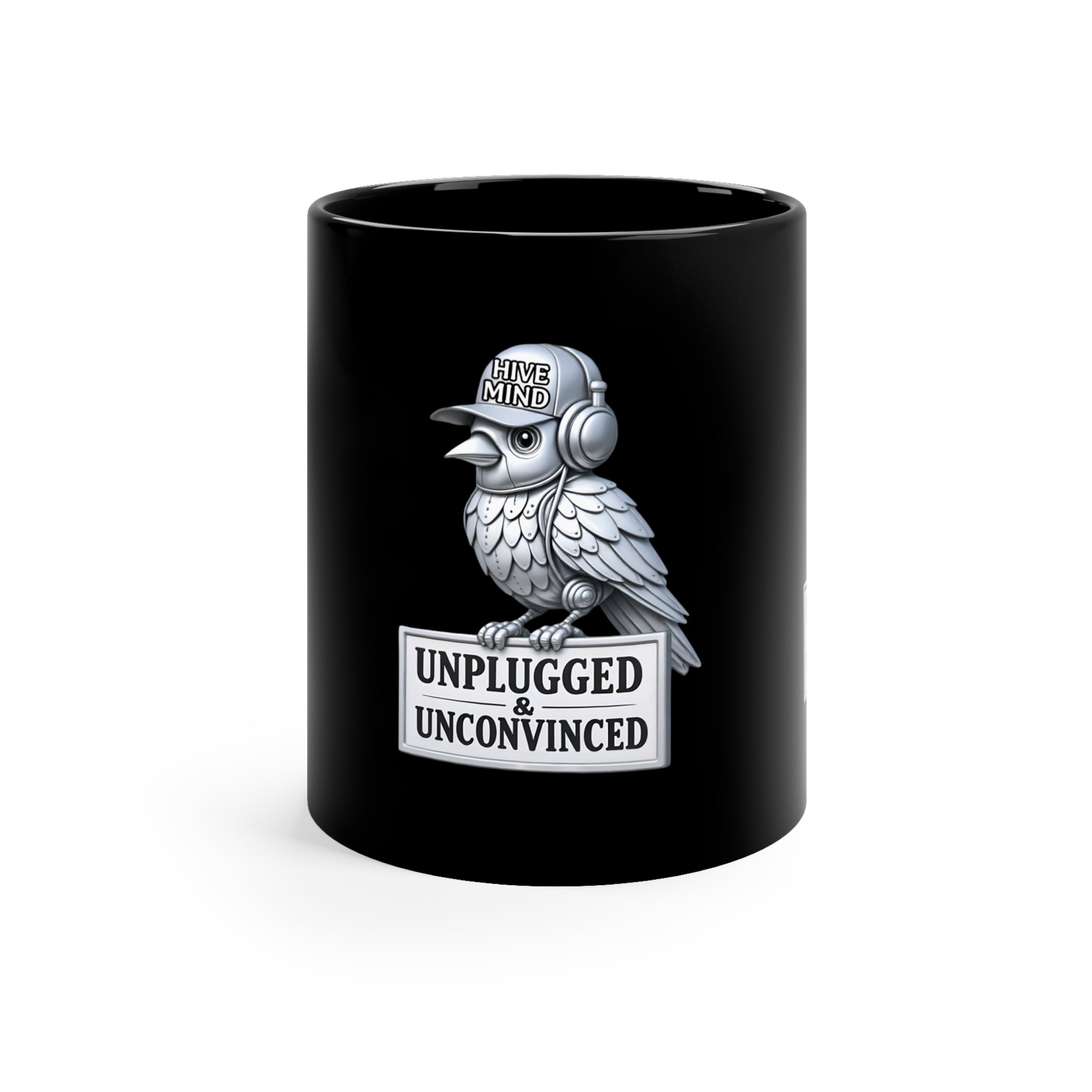 Unplugged & Unconvinced Coffee Mug — Black 11oz