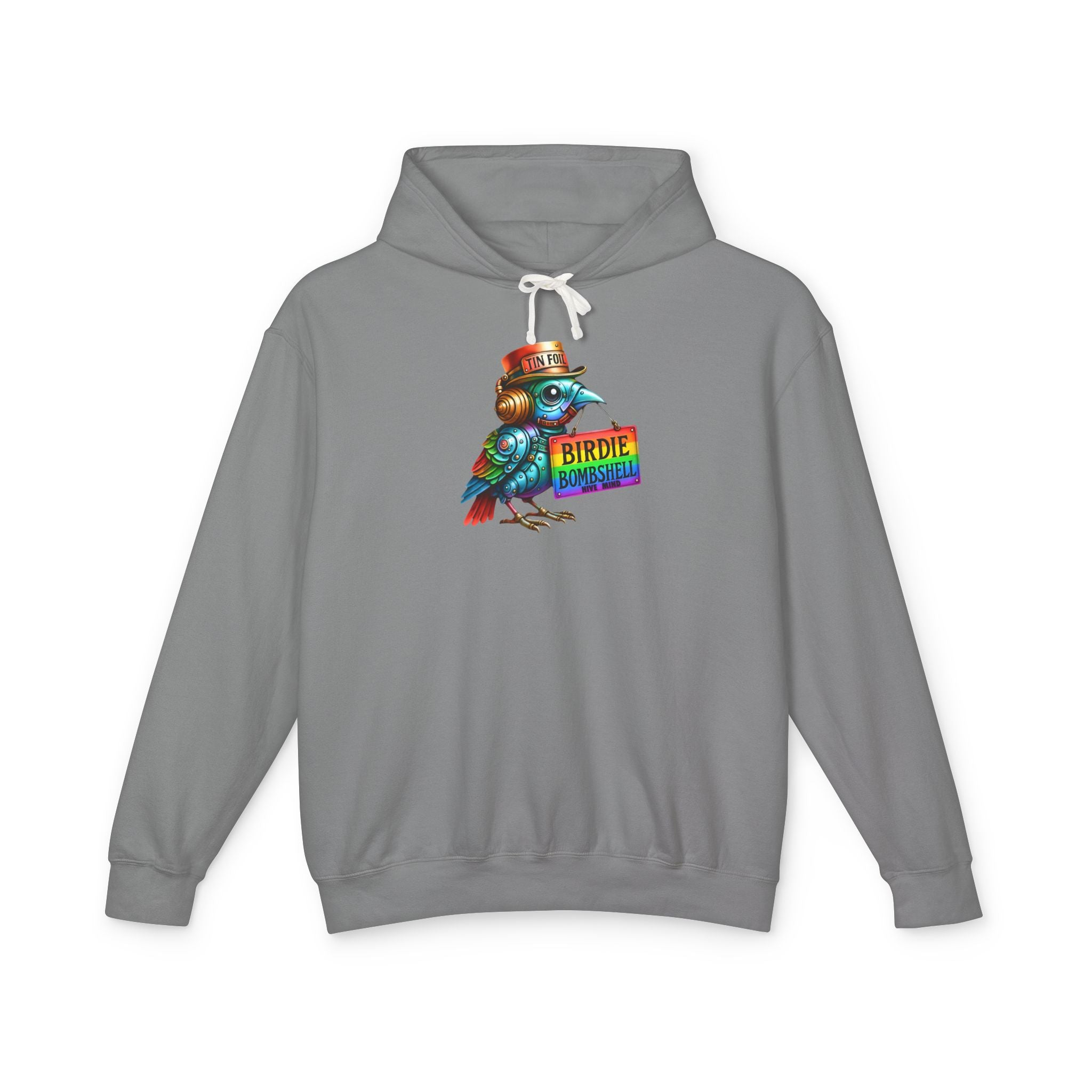 Birdie Barista Hoodie — Colorful Retro Coffee Bird Graphic Hoodie