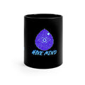 Hive Mind Black Coffee Mug — 11oz Neon Cyber Brain Design