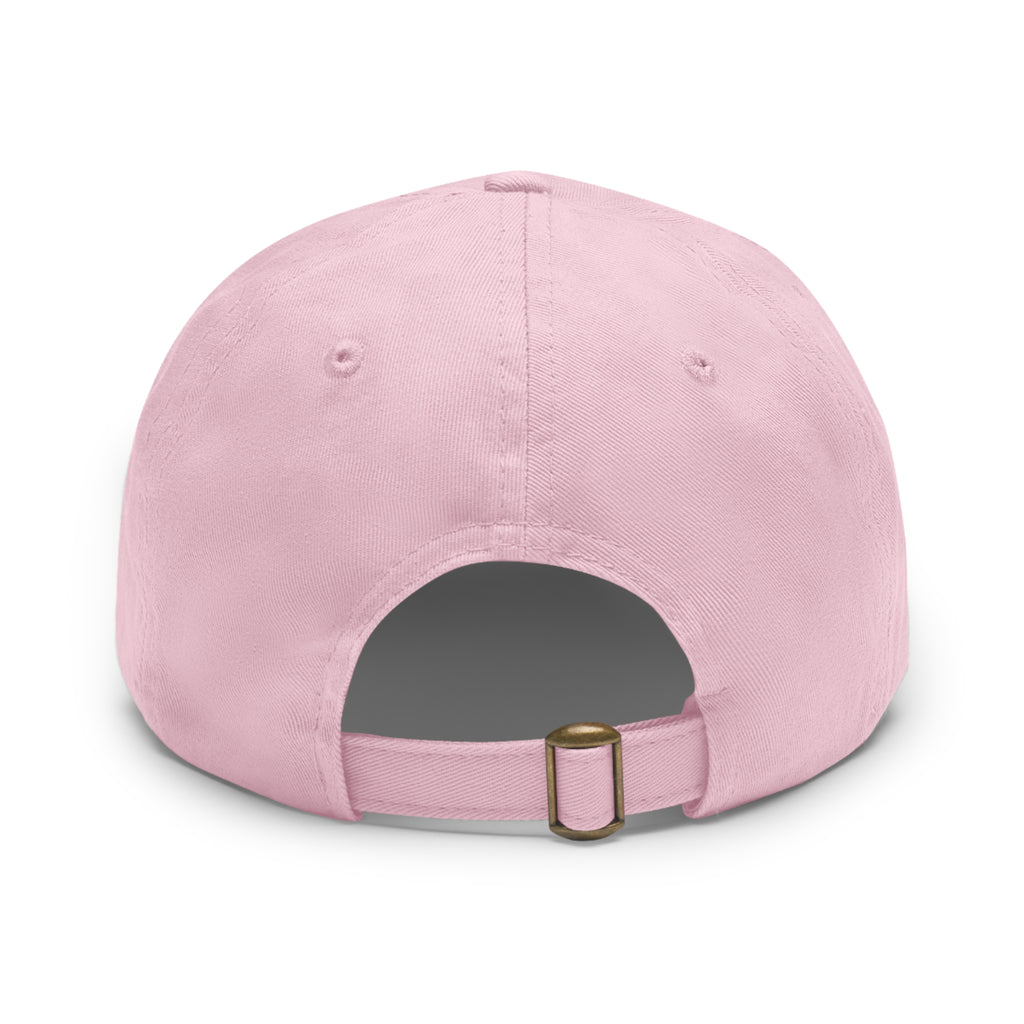Dad Hat — Pink Leather Patch “TIN FOIL HAT” Embroidered Cap