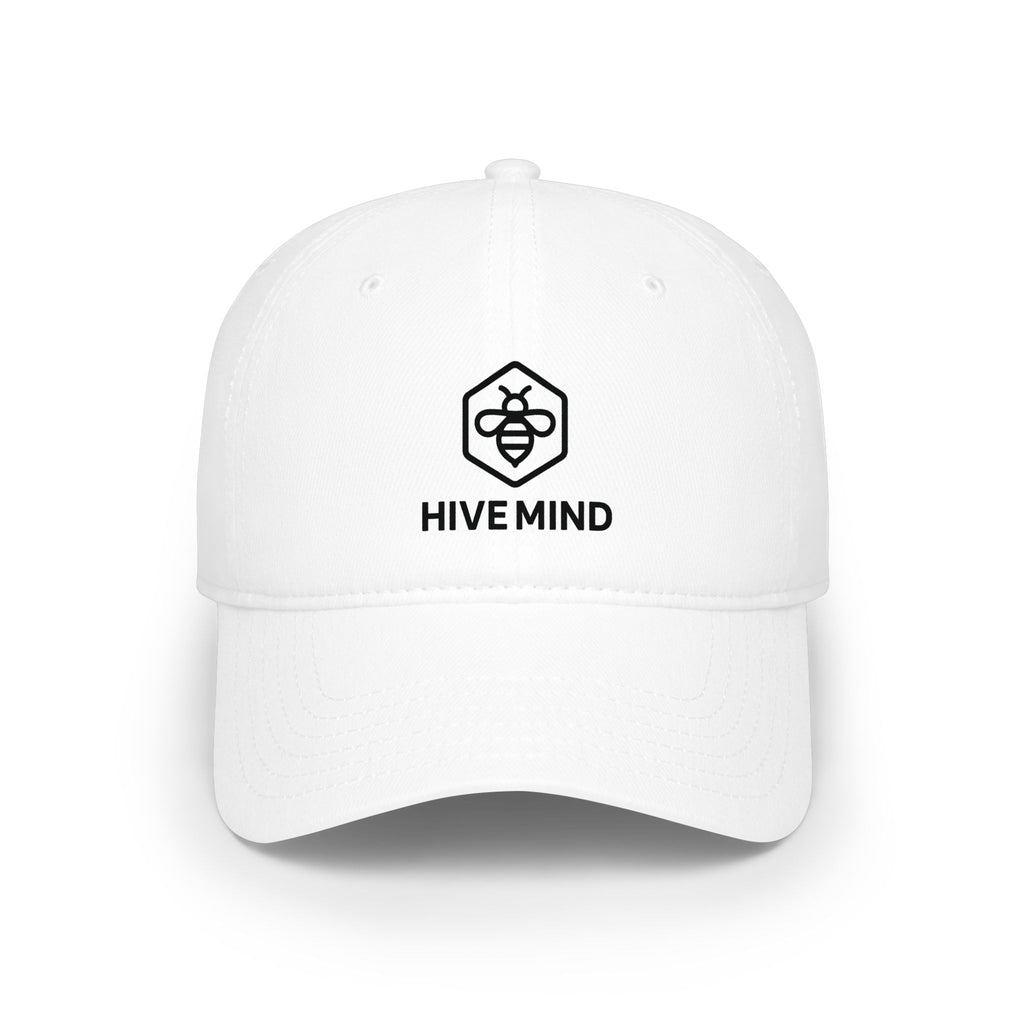 Hive Mind Embroidered Baseball Cap — Minimal Bee Logo Hat