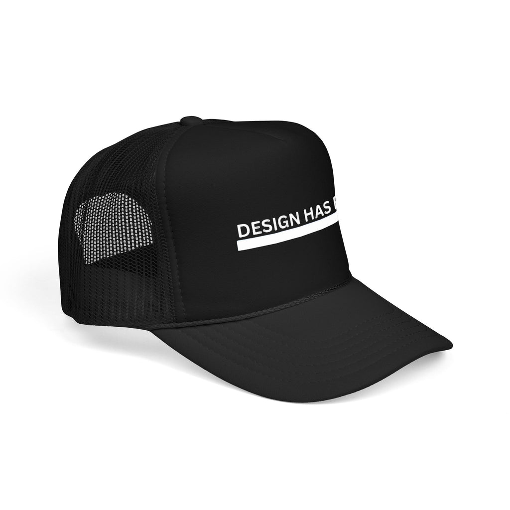 Minimalist 'Good Vibes' Foam Trucker Hat — Black Mesh Cap