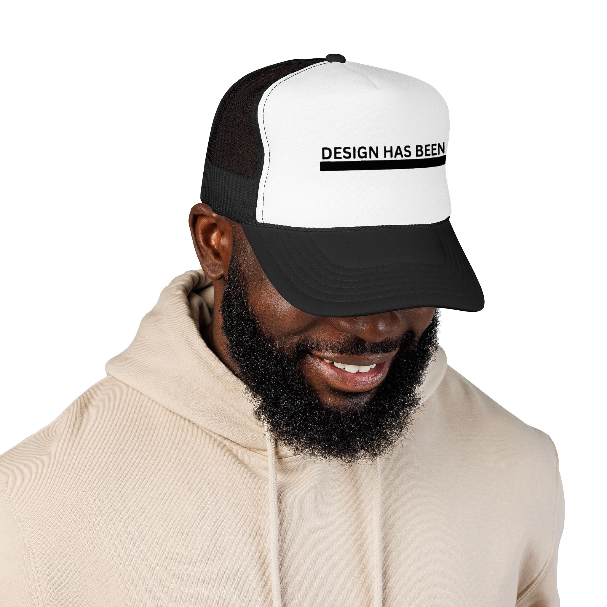 Trucker Hat — "Design Has Been" Minimal Logo Foam Cap