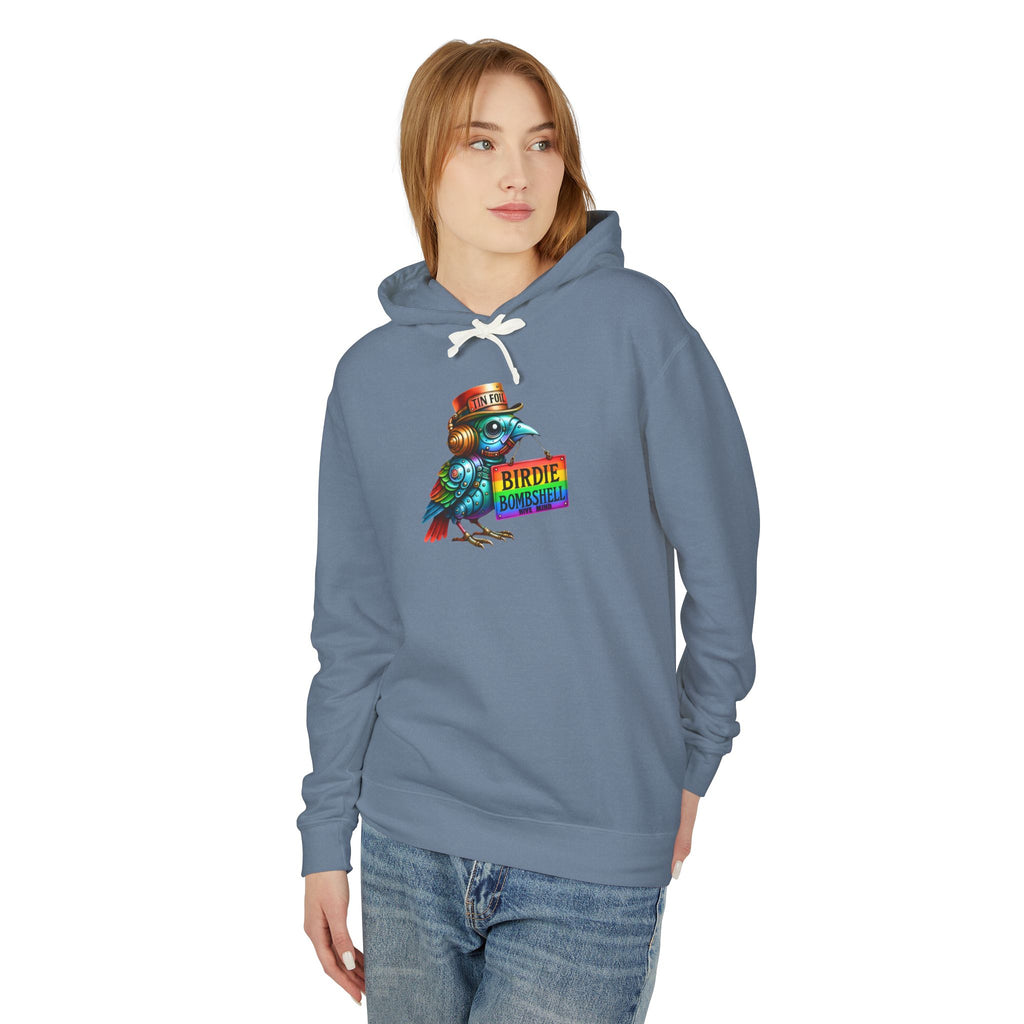 Birdie Barista Hoodie — Colorful Retro Coffee Bird Graphic Hoodie