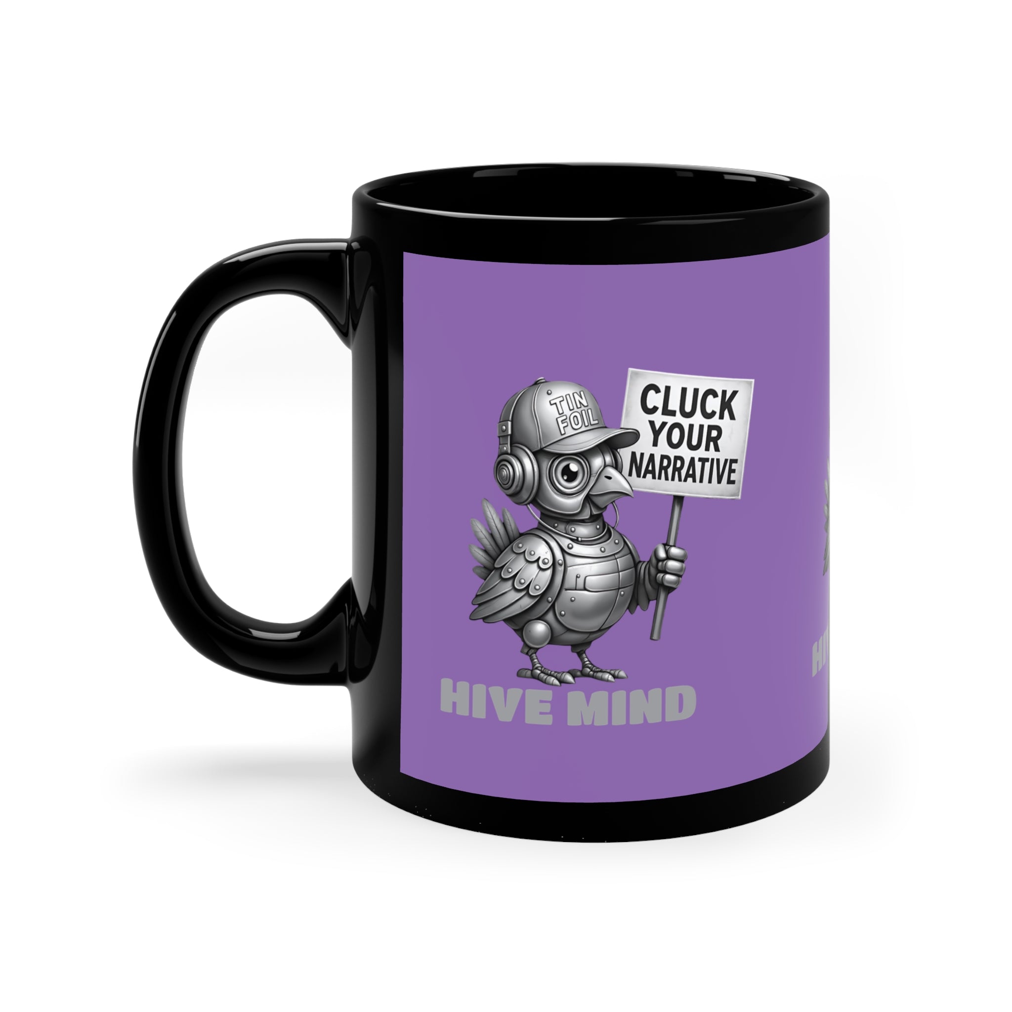 Copy of Hive Mind Coffee Mug — Black 11oz “Cluck Your Narrative” Novelty Ceramic Mug
