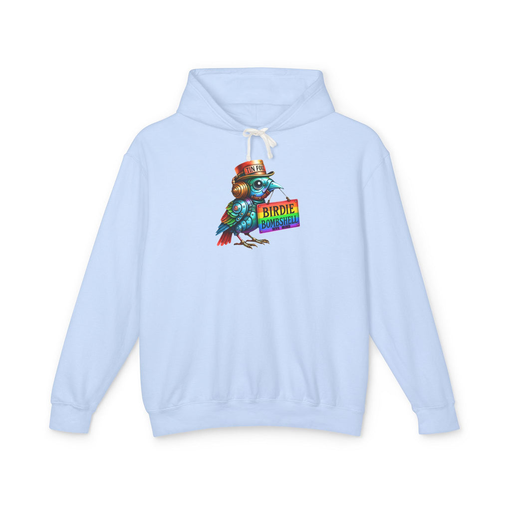 Birdie Barista Hoodie — Colorful Retro Coffee Bird Graphic Hoodie