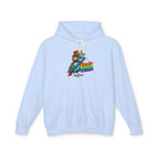 Birdie Barista Hoodie — Colorful Retro Coffee Bird Graphic Hoodie