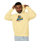 Birdie Barista Hoodie — Colorful Retro Coffee Bird Graphic Hoodie