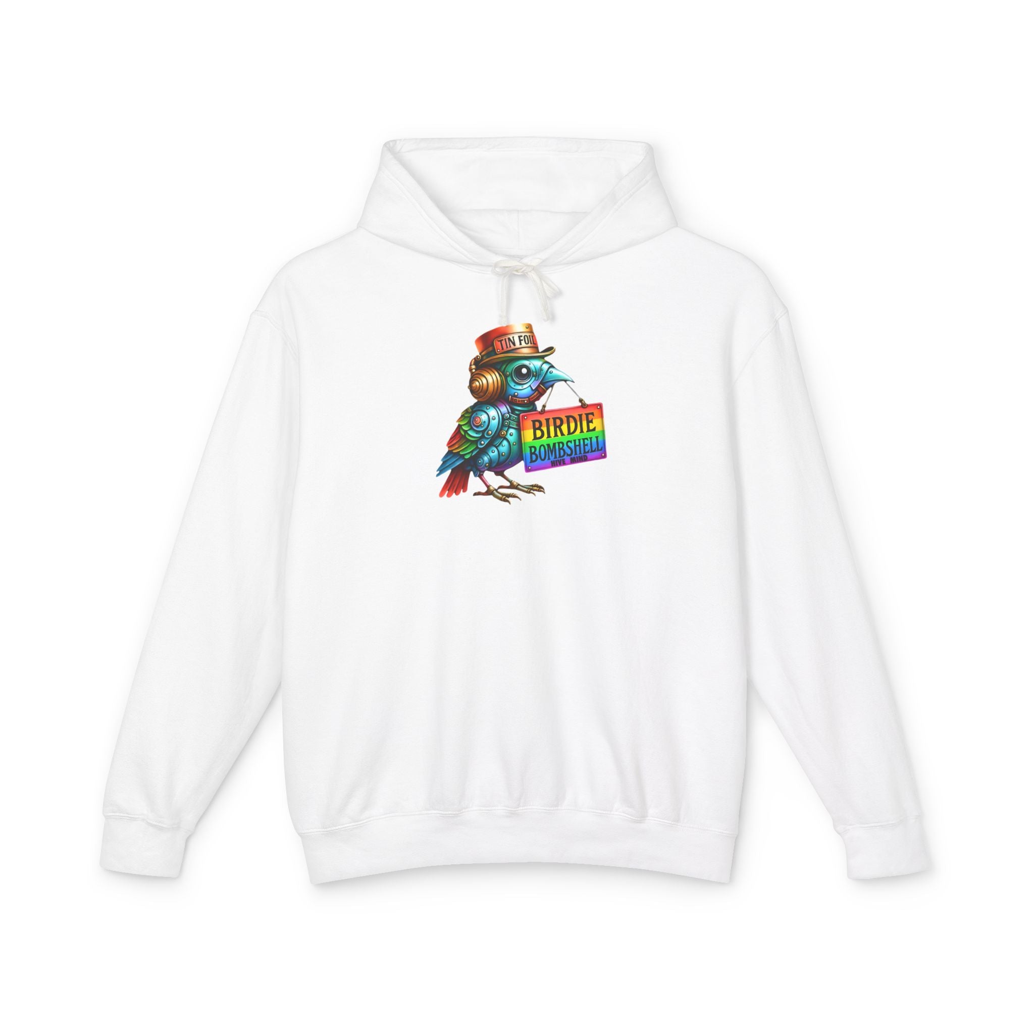 Birdie Barista Hoodie — Colorful Retro Coffee Bird Graphic Hoodie