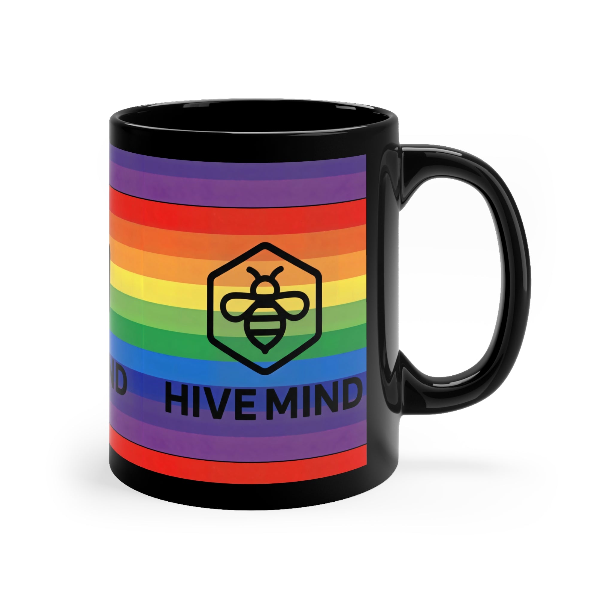 Hive Mind Rainbow Mug — Pride Coffee Cup (11oz)