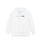 Minimalist 'This Design Was Here' White Hoodie — Subtle Graphic Pullover