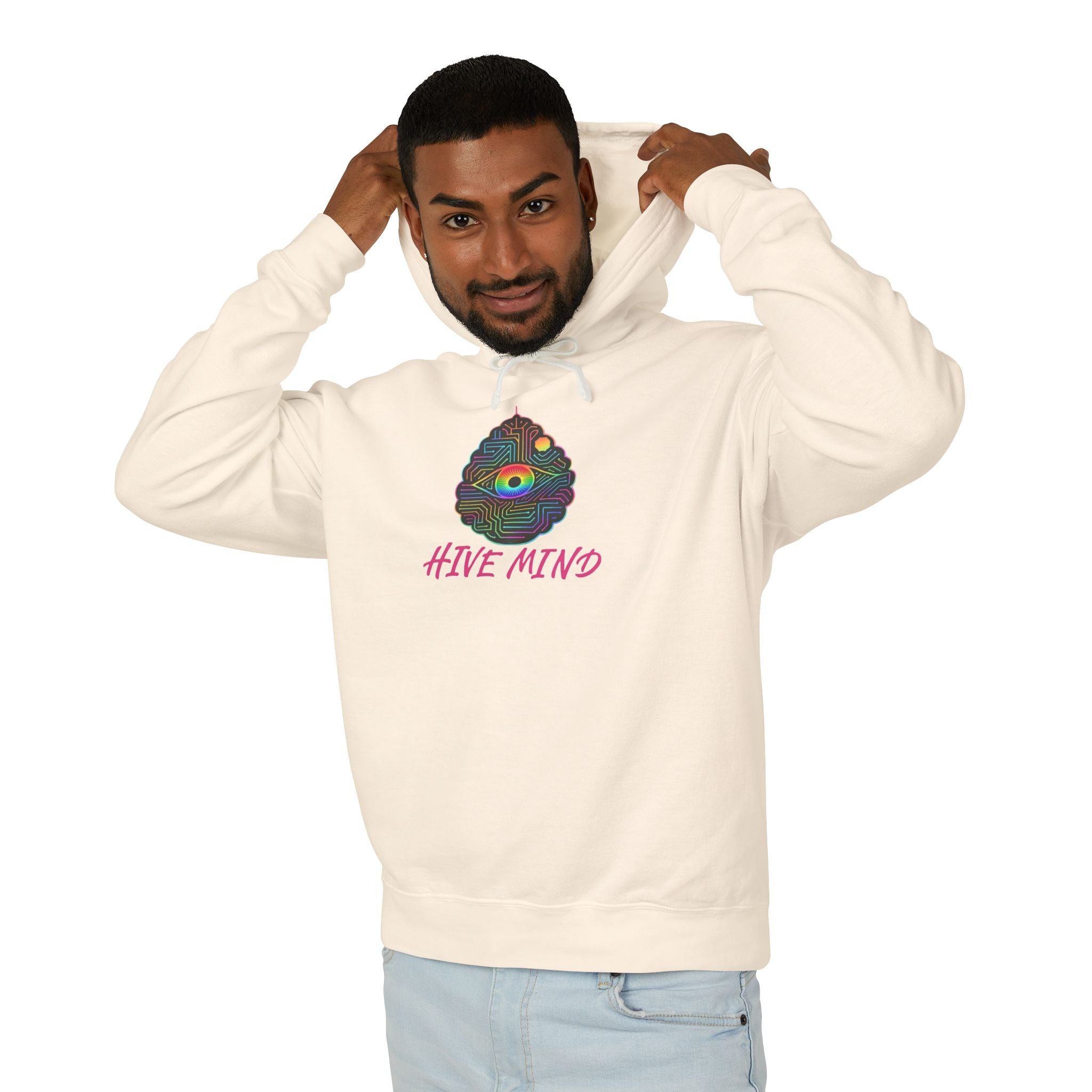 Hive Mind Hoodie — Colorful Bee Hive Graphic Lightweight Hoodie