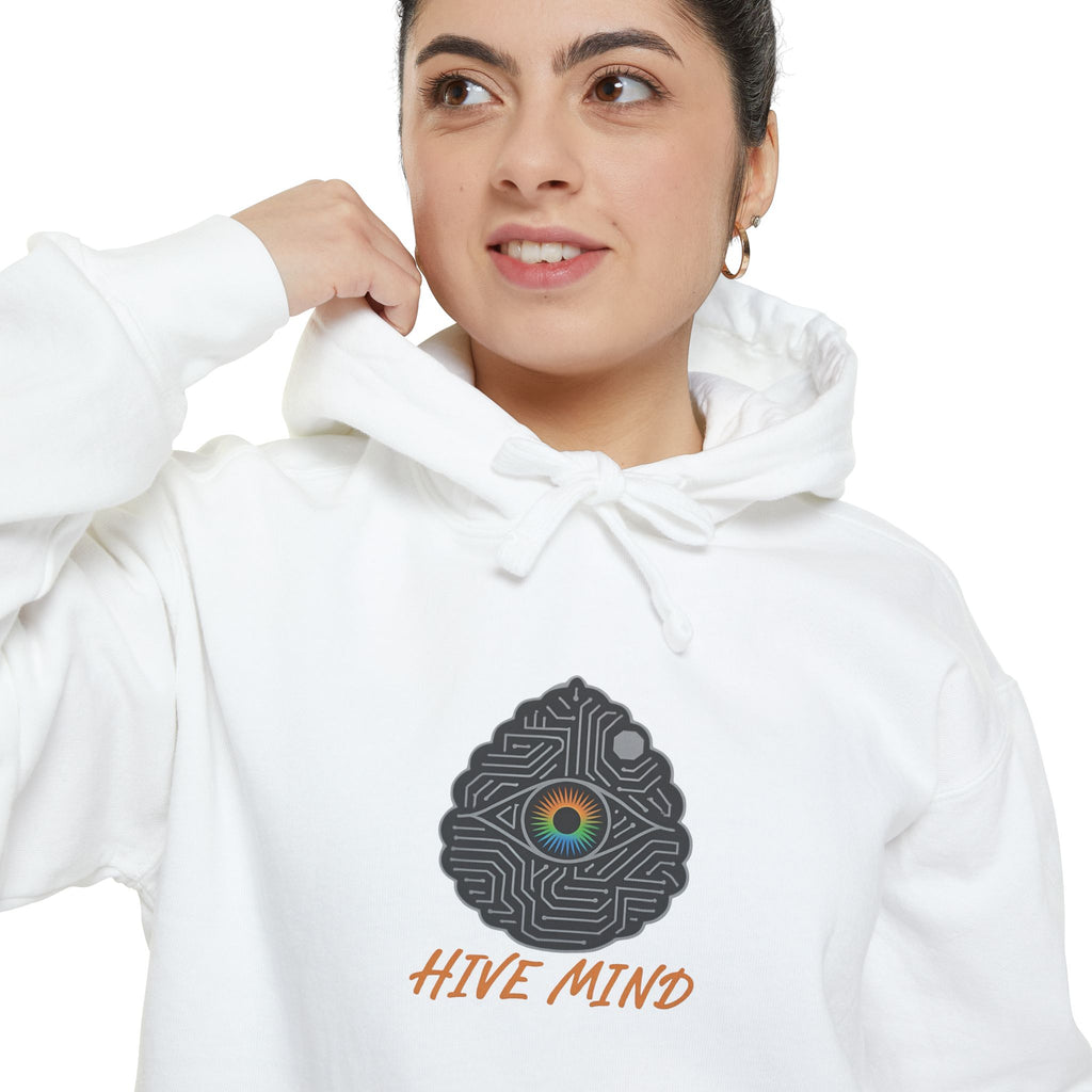 Hive Mind Hoodie — Minimal Bee Hive Graphic Pullover