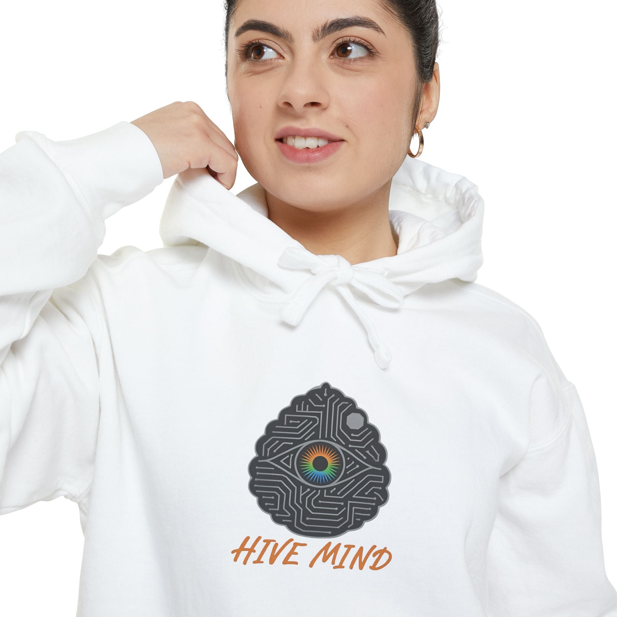 Hive Mind Hoodie — Minimal Bee Hive Graphic Pullover