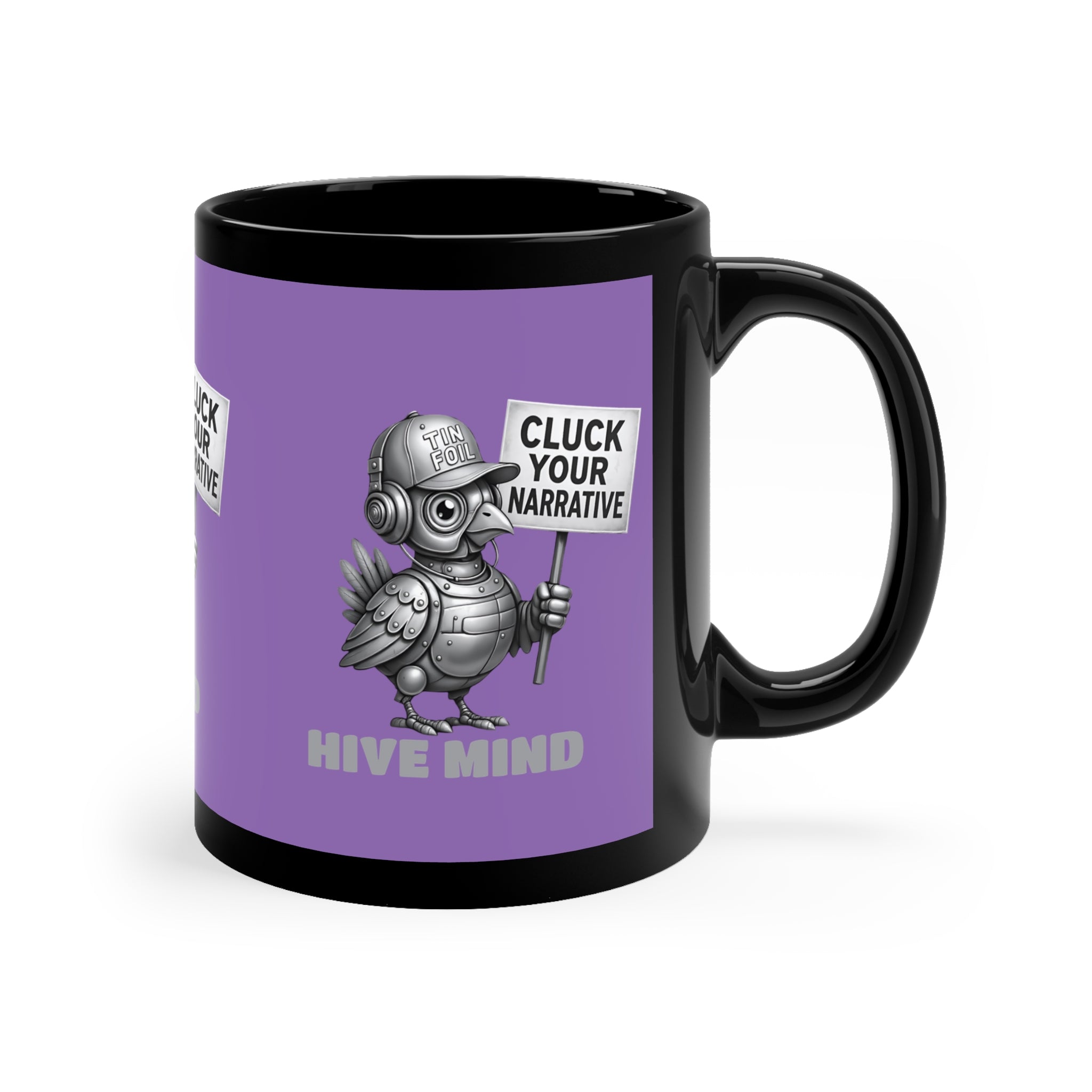 Copy of Hive Mind Coffee Mug — Black 11oz “Cluck Your Narrative” Novelty Ceramic Mug