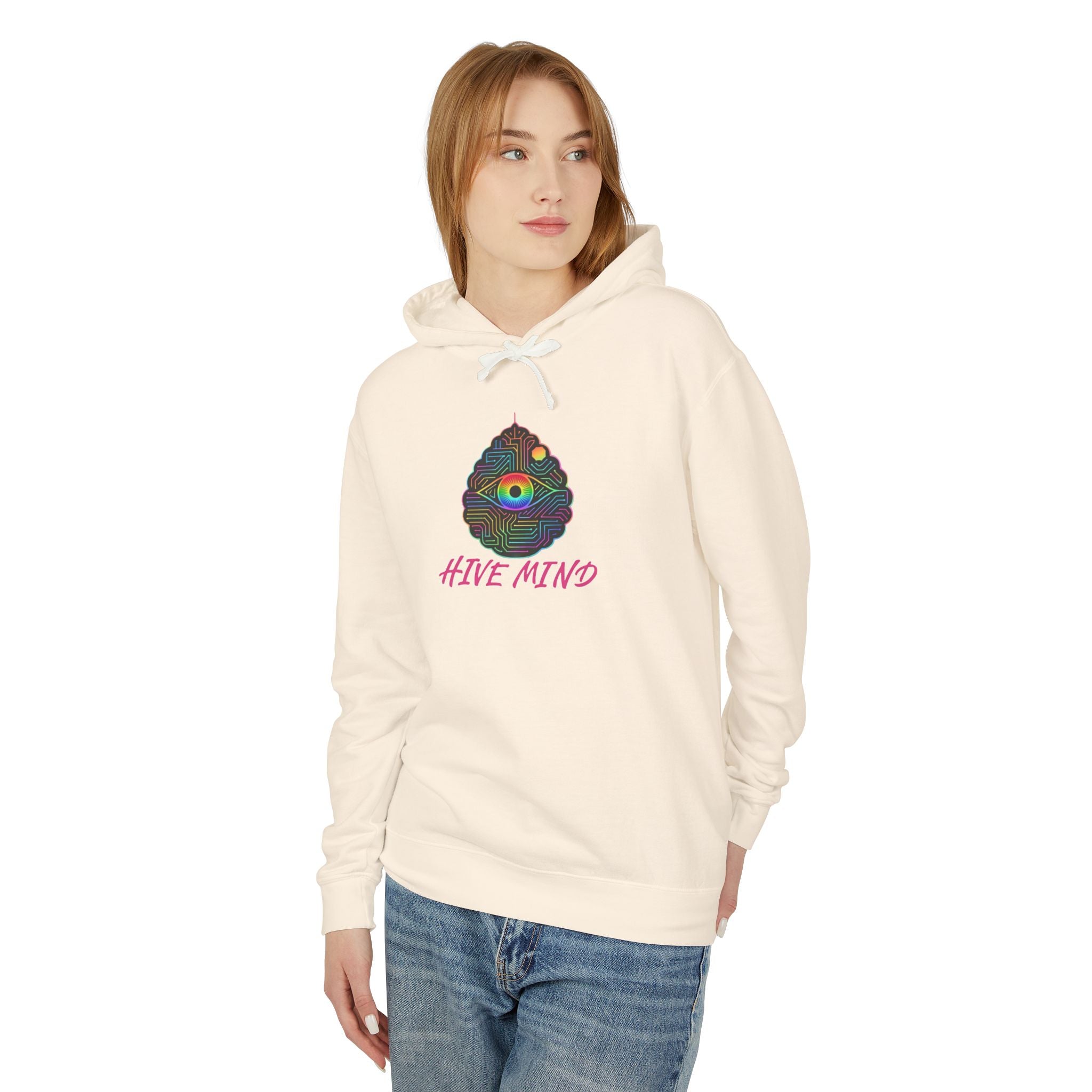 Hive Mind Hoodie — Colorful Bee Hive Graphic Lightweight Hoodie