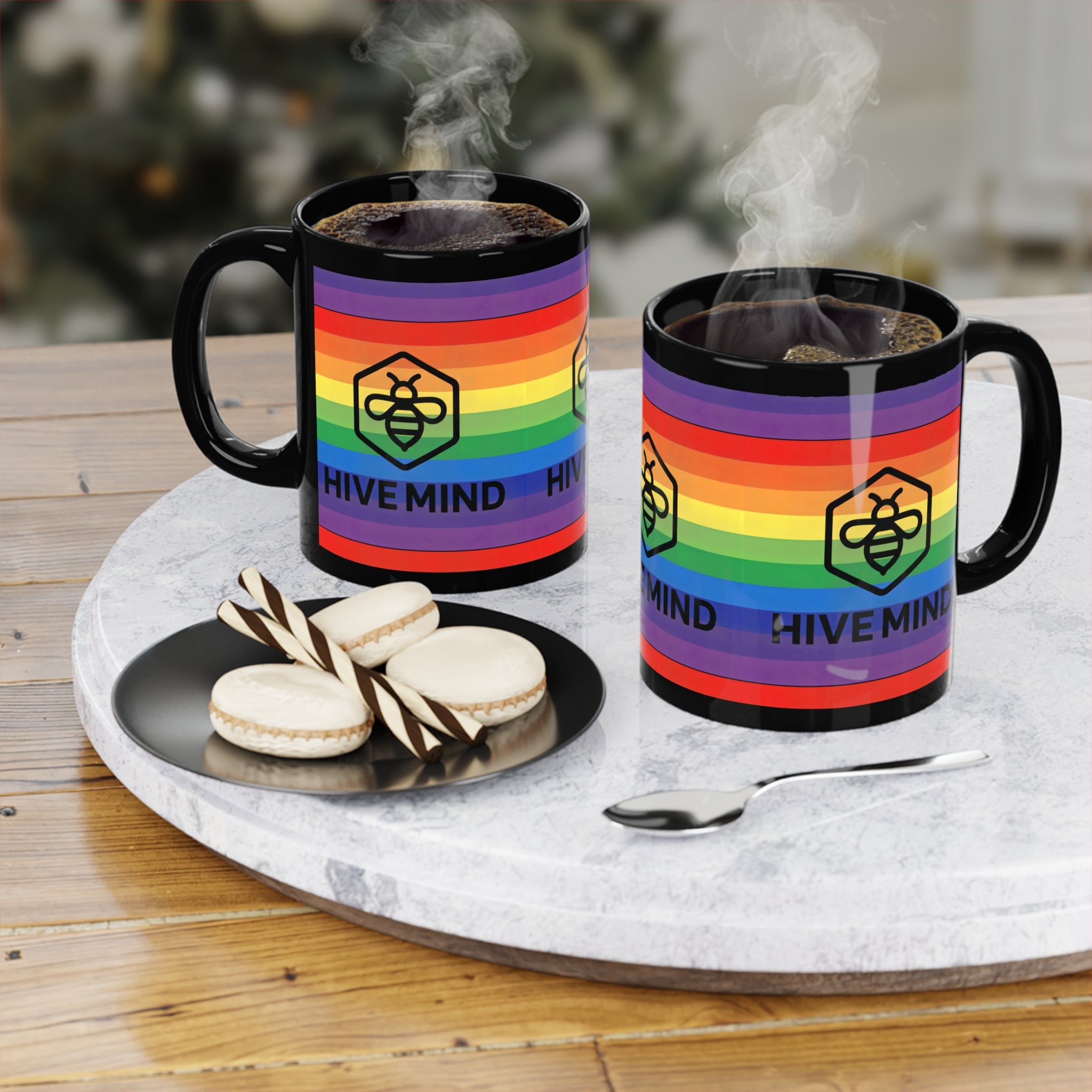 Hive Mind Rainbow Mug — Pride Coffee Cup (11oz)