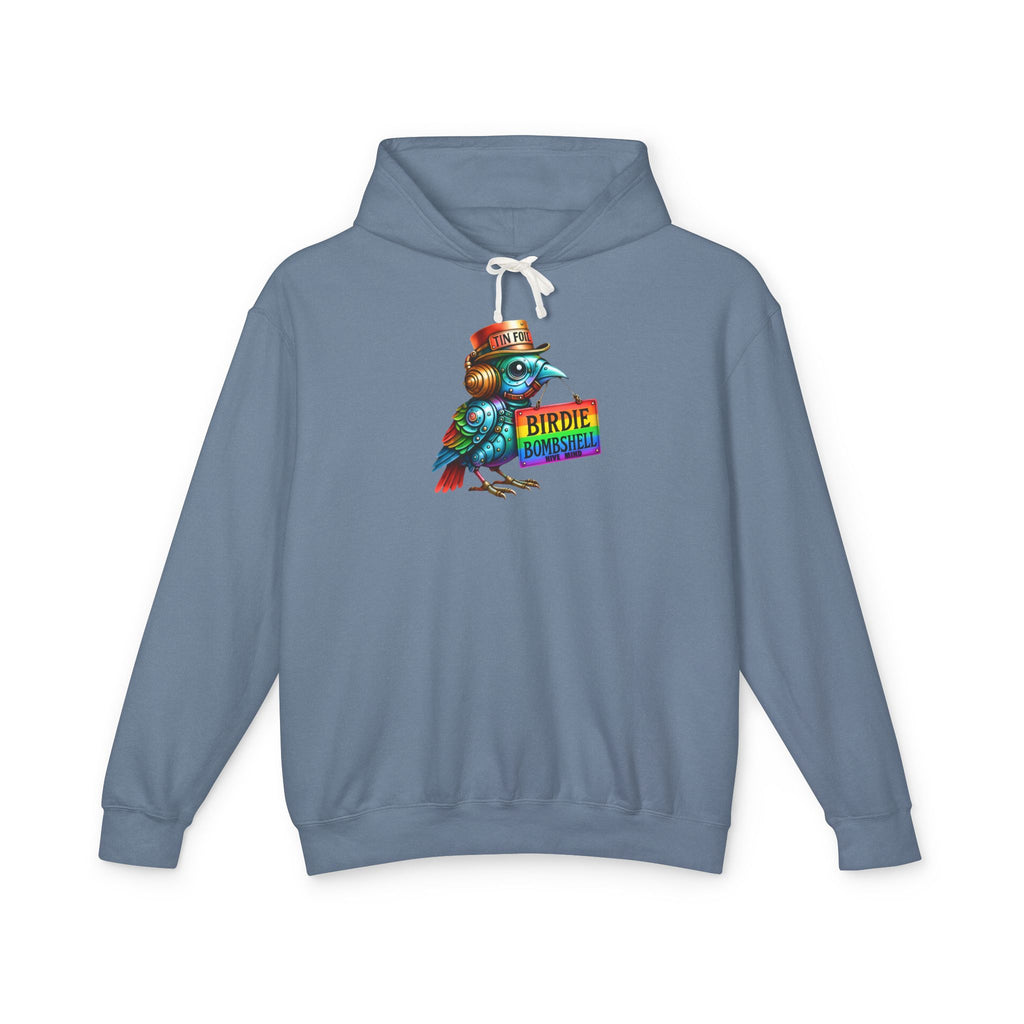 Birdie Barista Hoodie — Colorful Retro Coffee Bird Graphic Hoodie