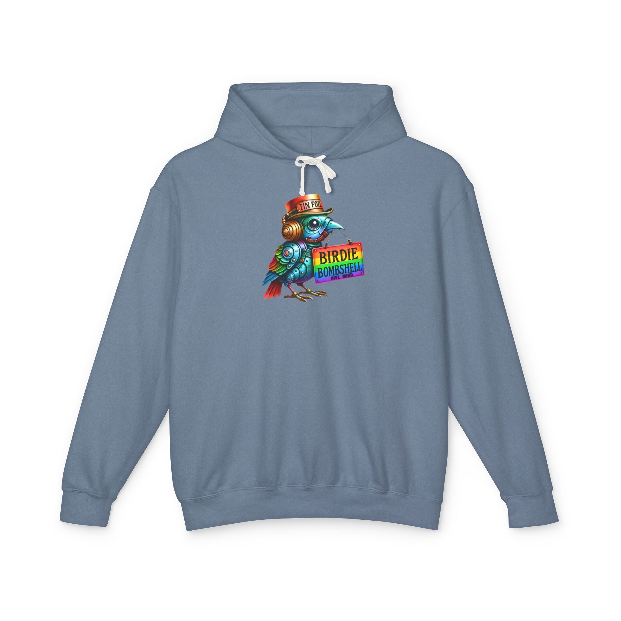 Birdie Barista Hoodie — Colorful Retro Coffee Bird Graphic Hoodie