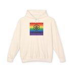 Hive Mind Rainbow Hoodie — LGBTQ+ Pride Bee Logo Lightweight Sweatshirt