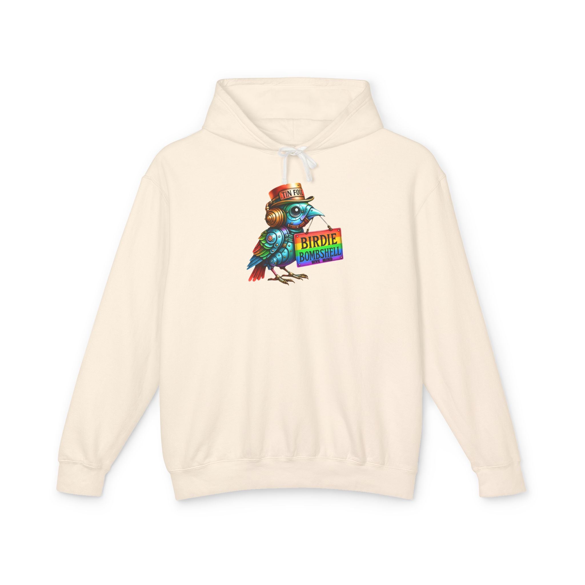 Birdie Barista Hoodie — Colorful Retro Coffee Bird Graphic Hoodie