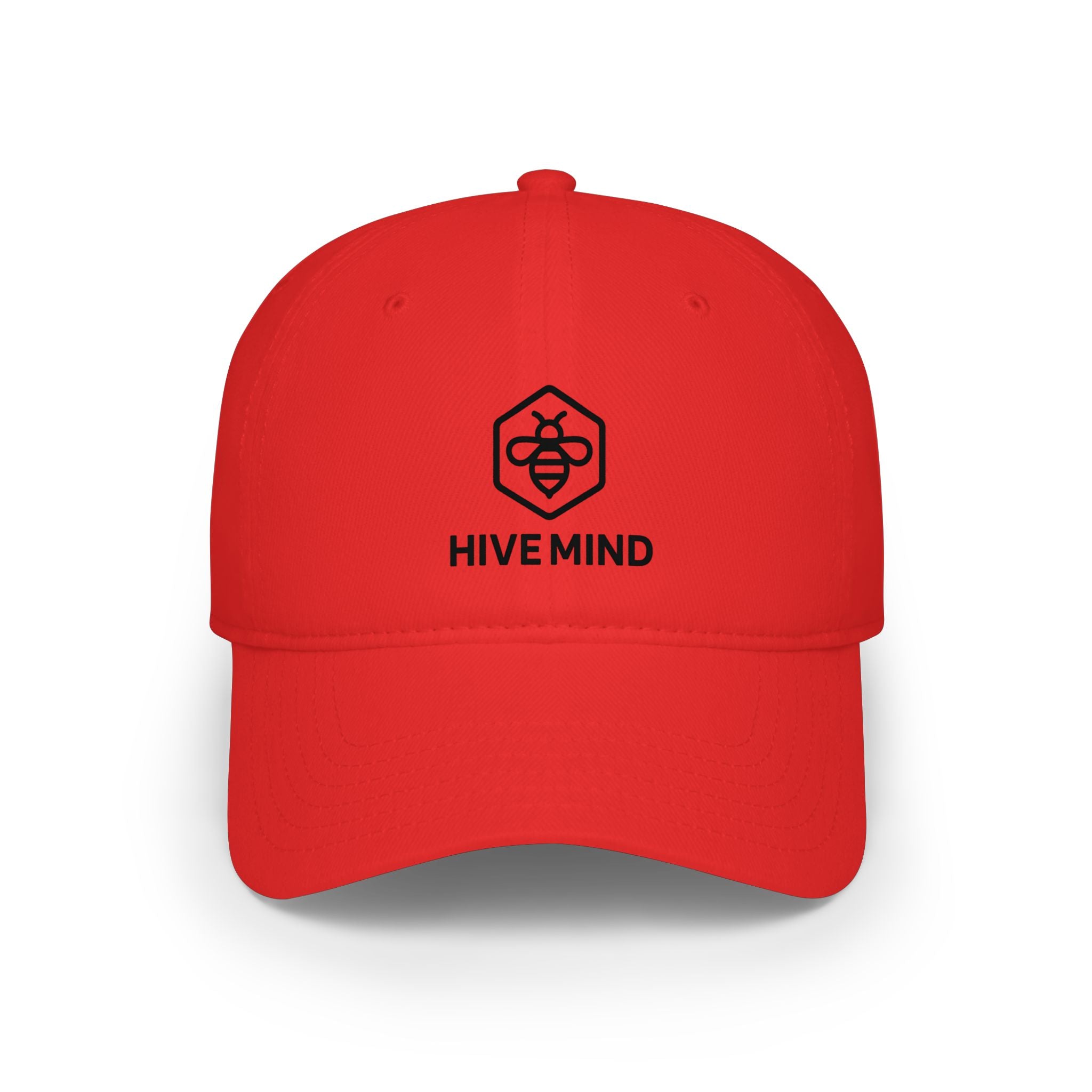 Hive Mind Embroidered Baseball Cap — Minimal Bee Logo Hat