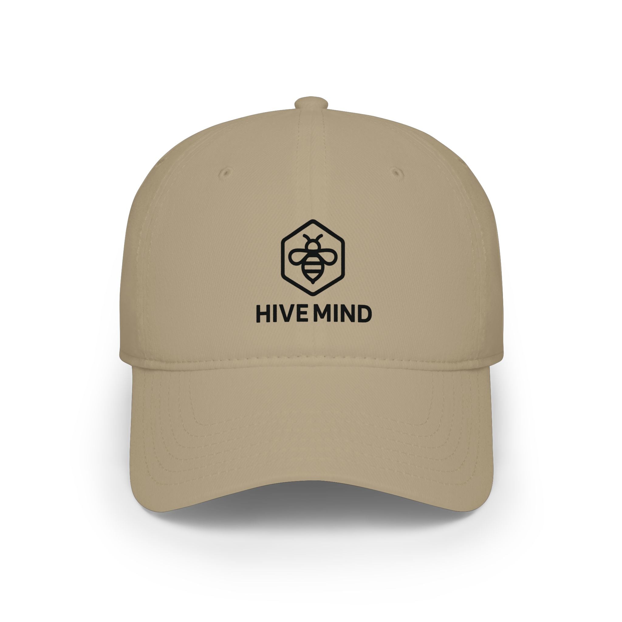 Hive Mind Embroidered Baseball Cap — Minimal Bee Logo Hat