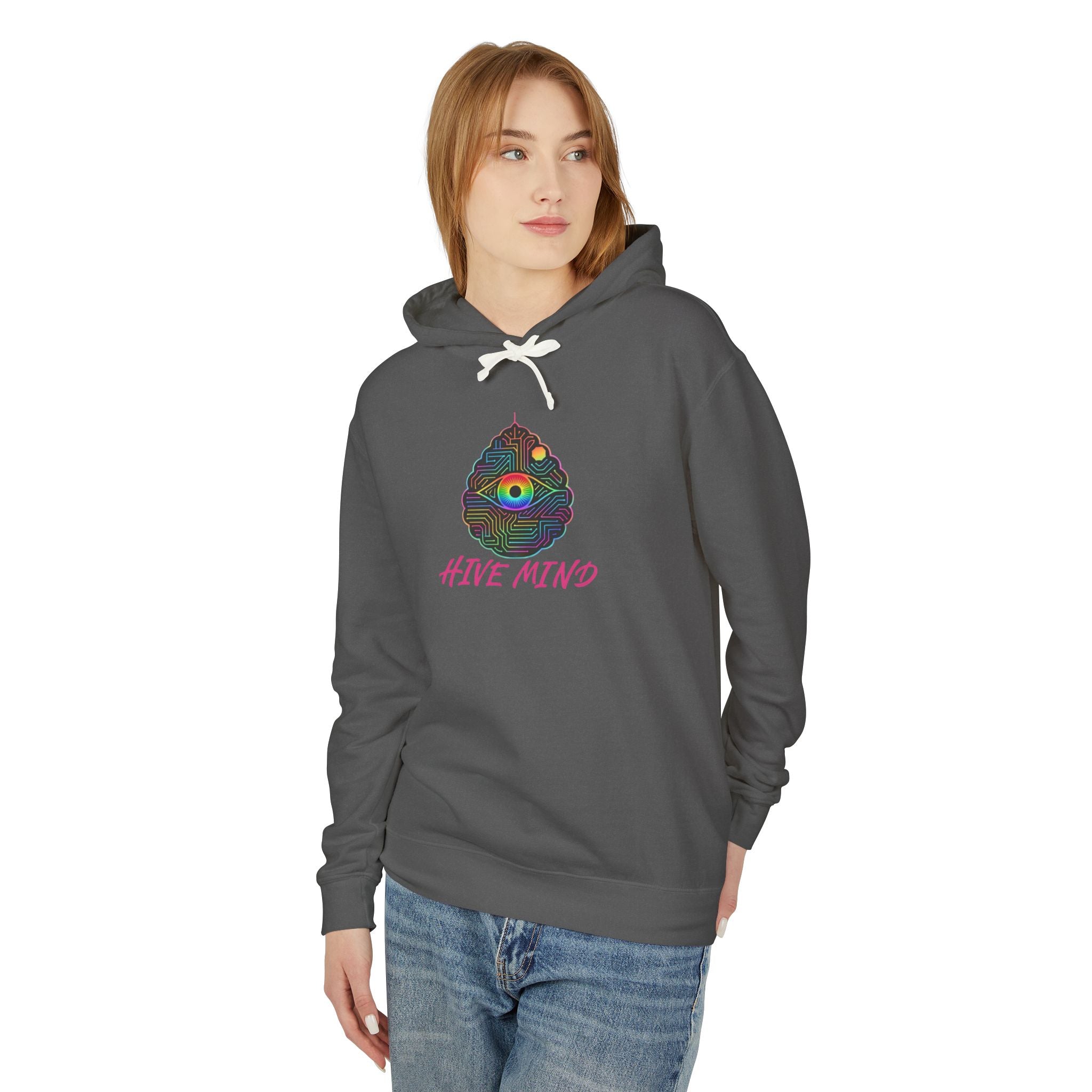 Hive Mind Hoodie — Colorful Bee Hive Graphic Lightweight Hoodie