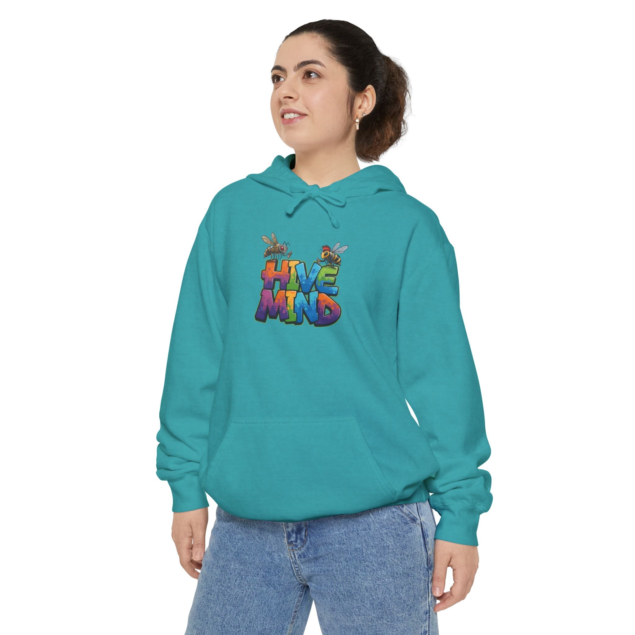 Hive Mind Hoodie — Colorful Retro Bee Graphic Pullover