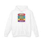 Hive Rainbow Hoodie — Retro Stacked Skateboard Graphic Hoodie