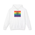 Hive Mind Rainbow Hoodie — LGBTQ+ Pride Bee Logo Lightweight Sweatshirt