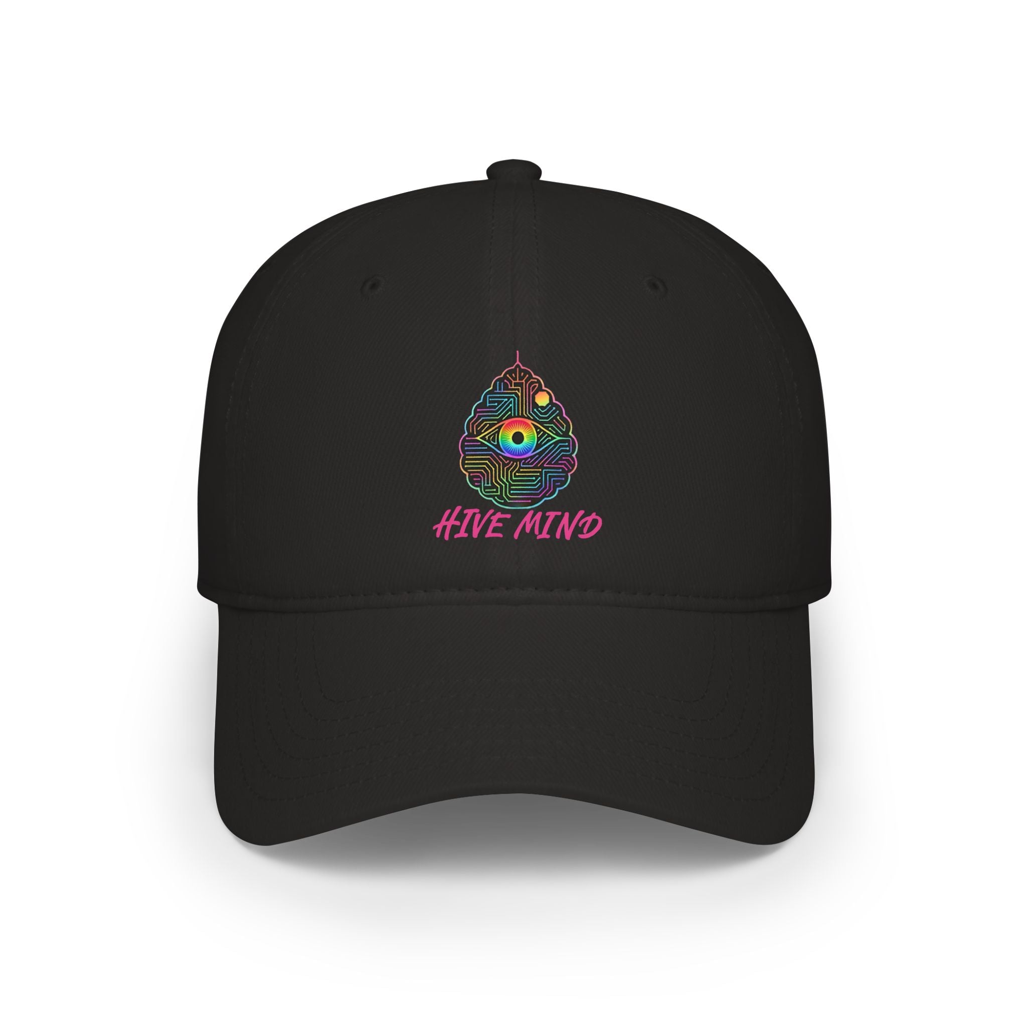 Hive Mind Baseball Cap — Trippy Neon Psychedelic Eye Embroidered Hat